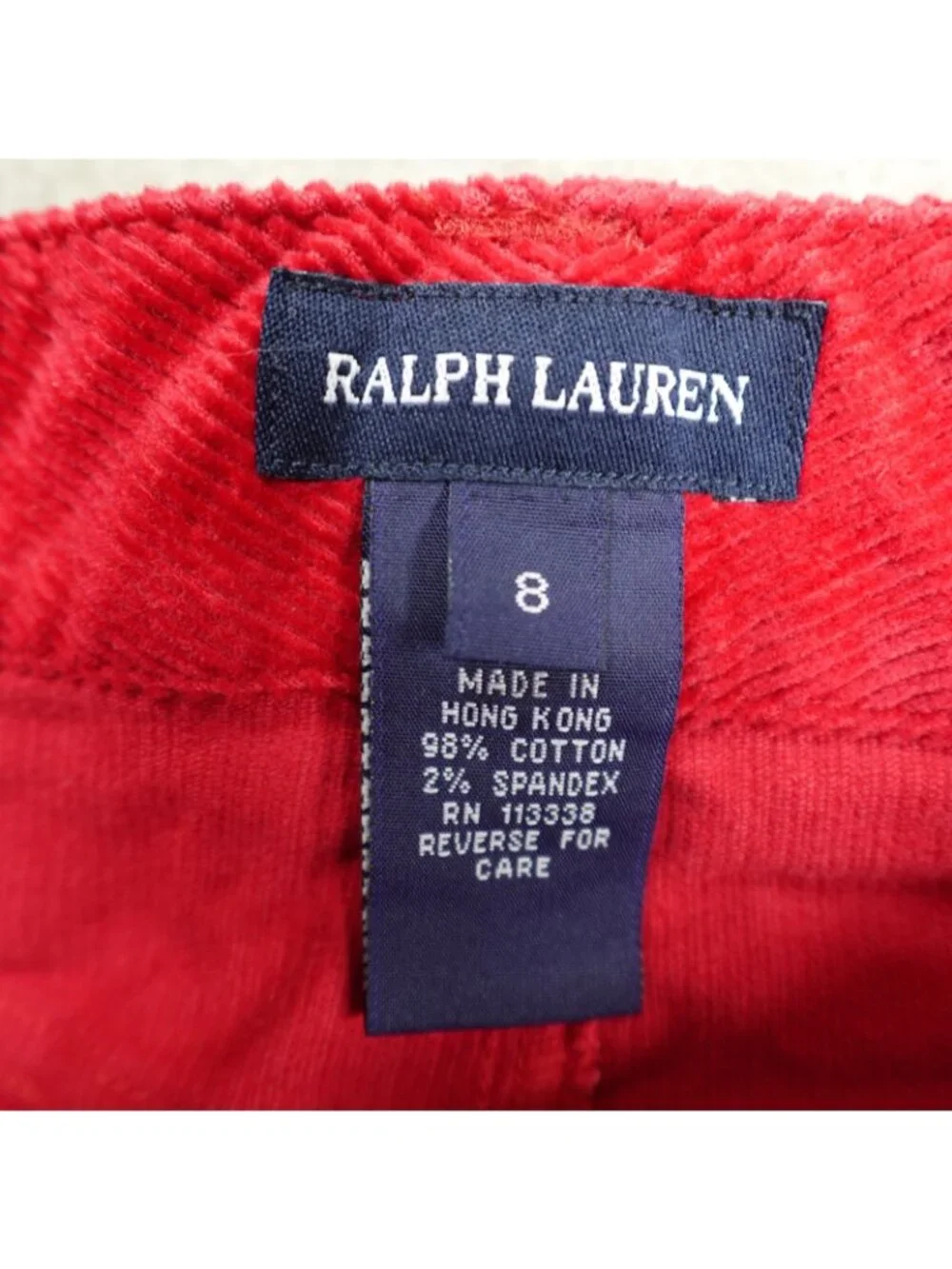 Ralph Lauren Girls Pants Red 8 Scotty Dog Critter Flare Corduroy